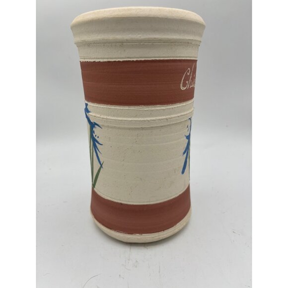 Vintage Signed Wine Chiller Pottery Vase Wine Chateau Elan 9" - Picture 13 of 13